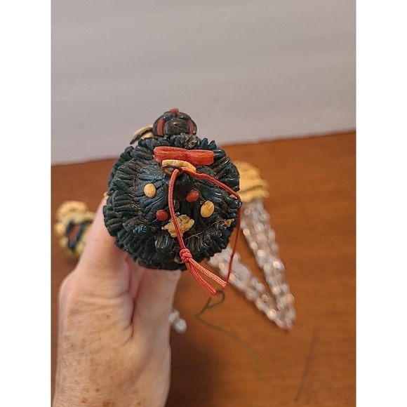 Vintage Set of 4 Icicle Christmas Ornaments Bear Snowman Santa Tree Decoration - Picture 4 of 14